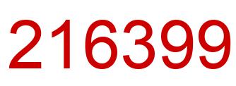 Number 216399 red image