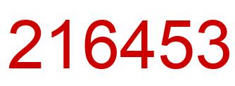 Number 216453 red image