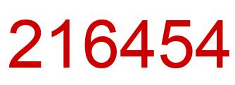 Number 216454 red image