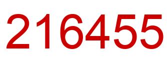 Number 216455 red image
