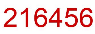 Number 216456 red image