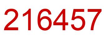 Number 216457 red image