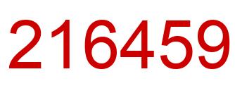 Number 216459 red image
