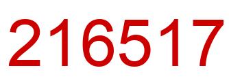 Number 216517 red image