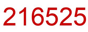 Number 216525 red image