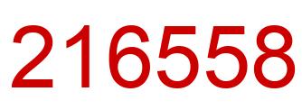 Number 216558 red image
