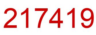 Number 217419 red image