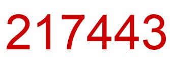 Number 217443 red image