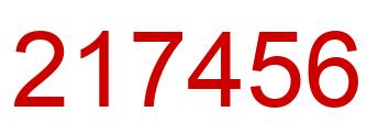 Number 217456 red image