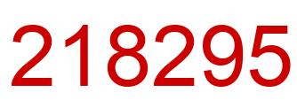 Number 218295 red image
