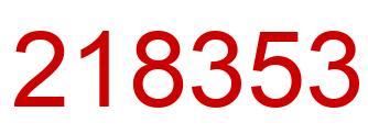 Number 218353 red image