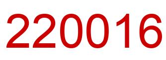 Number 220016 red image
