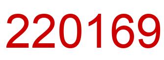 Number 220169 red image