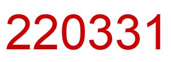 Number 220331 red image