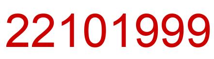 Number 22101999 red image