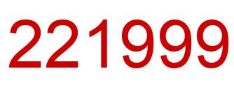 Number 221999 red image