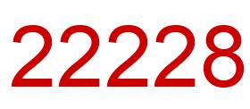 Number 22228 red image