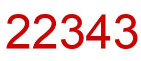 Number 22343 red image