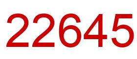 Number 22645 red image