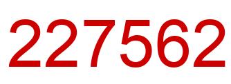 Number 227562 red image