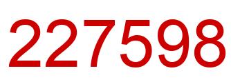 Number 227598 red image
