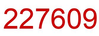 Number 227609 red image