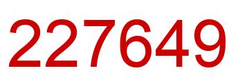 Number 227649 red image