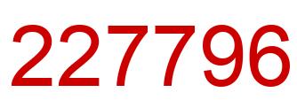 Number 227796 red image