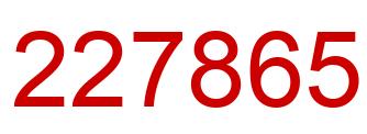 Number 227865 red image