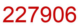 Number 227906 red image