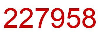 Number 227958 red image