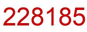 Number 228185 red image