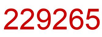 Number 229265 red image