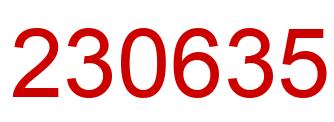 Number 230635 red image