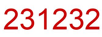 Number 231232 red image