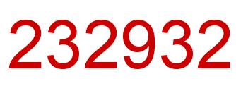 Number 232932 red image