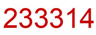 Number 233314 red image