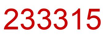 Number 233315 red image