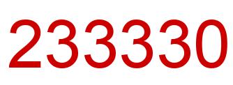 Number 233330 red image