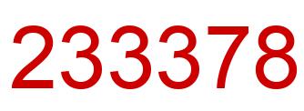 Number 233378 red image
