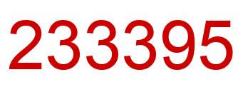 Number 233395 red image