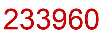 Number 233960 red image