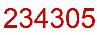 Number 234305 red image
