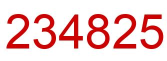 Number 234825 red image