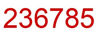Number 236785 red image