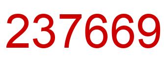 Number 237669 red image