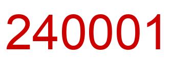 Number 240001 red image