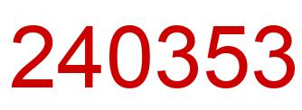 Number 240353 red image