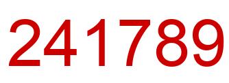 Number 241789 red image