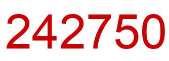 Number 242750 red image